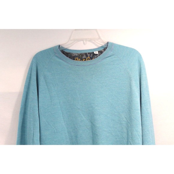 Robert Graham Sweater Mens size XL Sky Blue Crew Long Sleeve - Picture 2 of 8